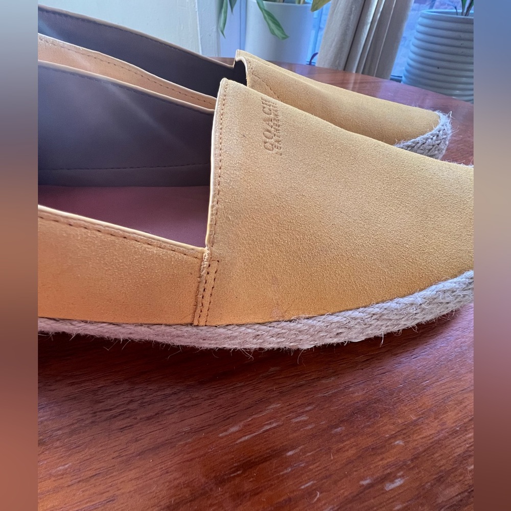 Coach Yellow Brushed Suede Espadrille Slip On - Picture 6 of 7